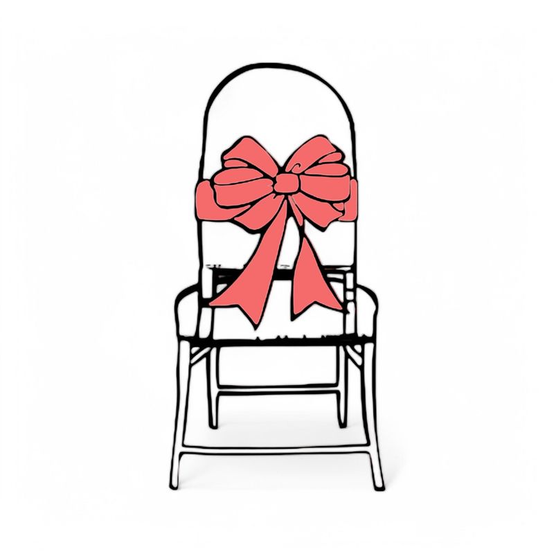 6pc 6&quot;x108&quot; Satin Chair Bow Coral