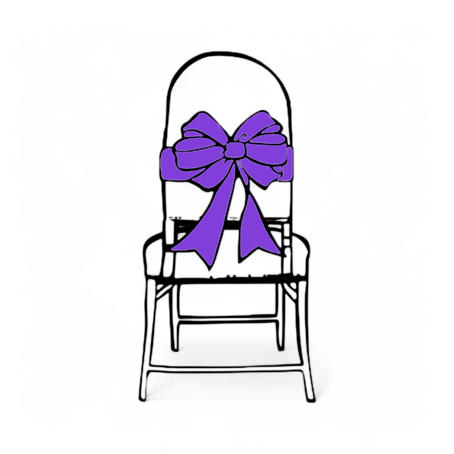 6pc 6&quot;x108&quot; Satin Chair Bow Purple