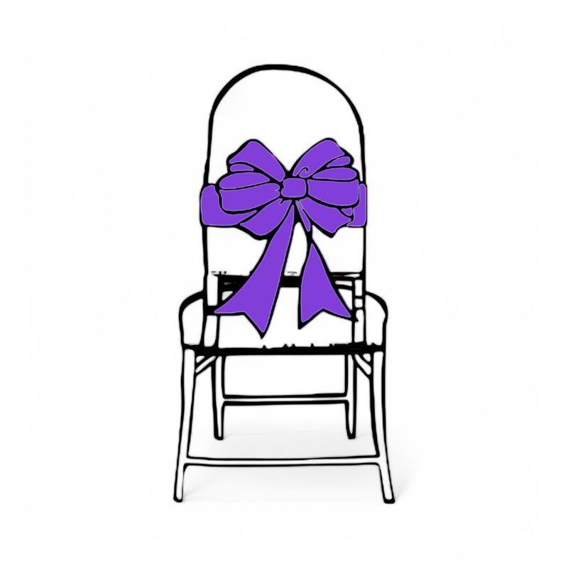 6pc 6&quot;x108&quot; Satin Chair Bow Purple