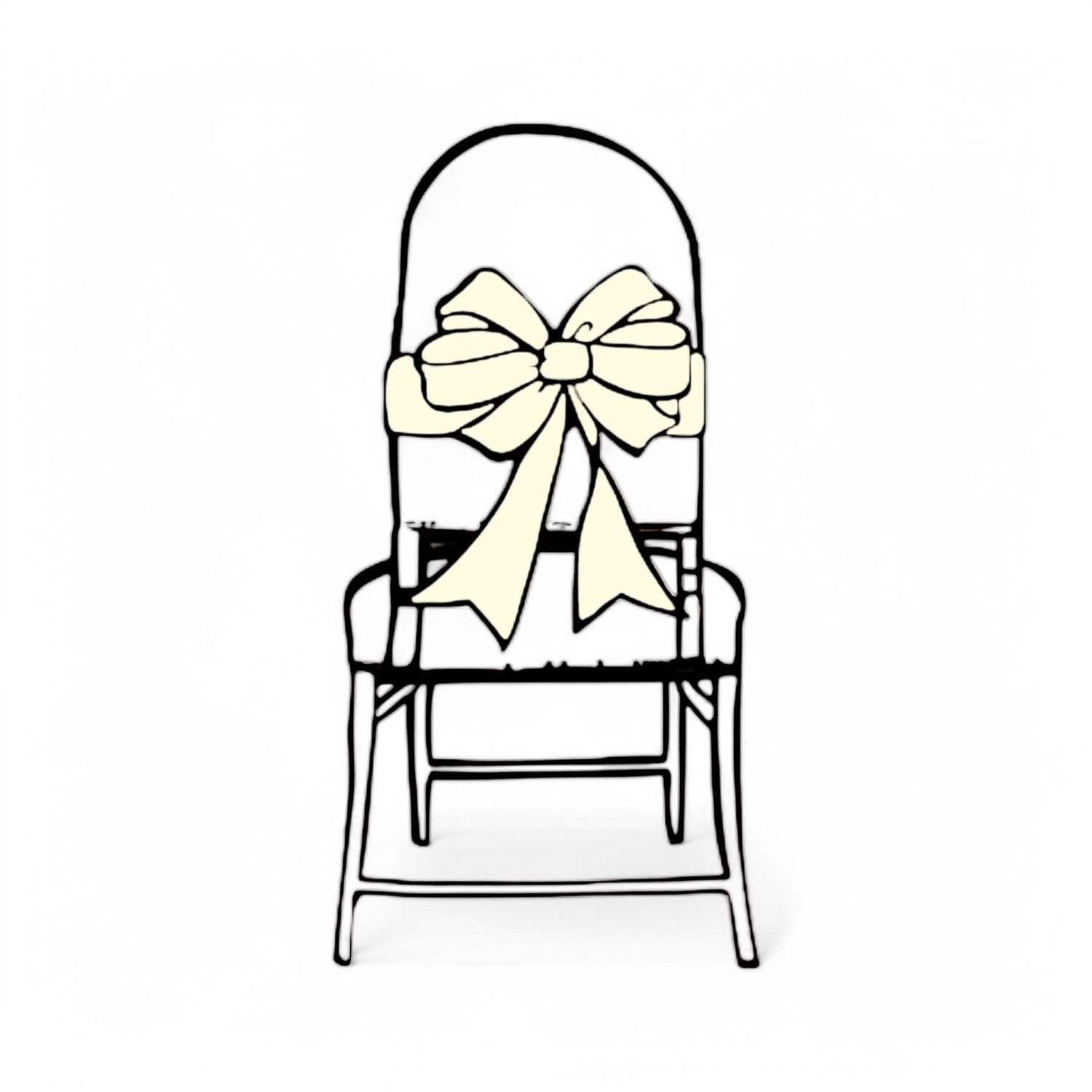 6pc 6&quot;x108&quot; Satin Chair Bow Ivory