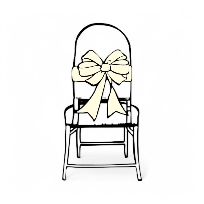 6pc 6&quot;x108&quot; Satin Chair Bow Ivory