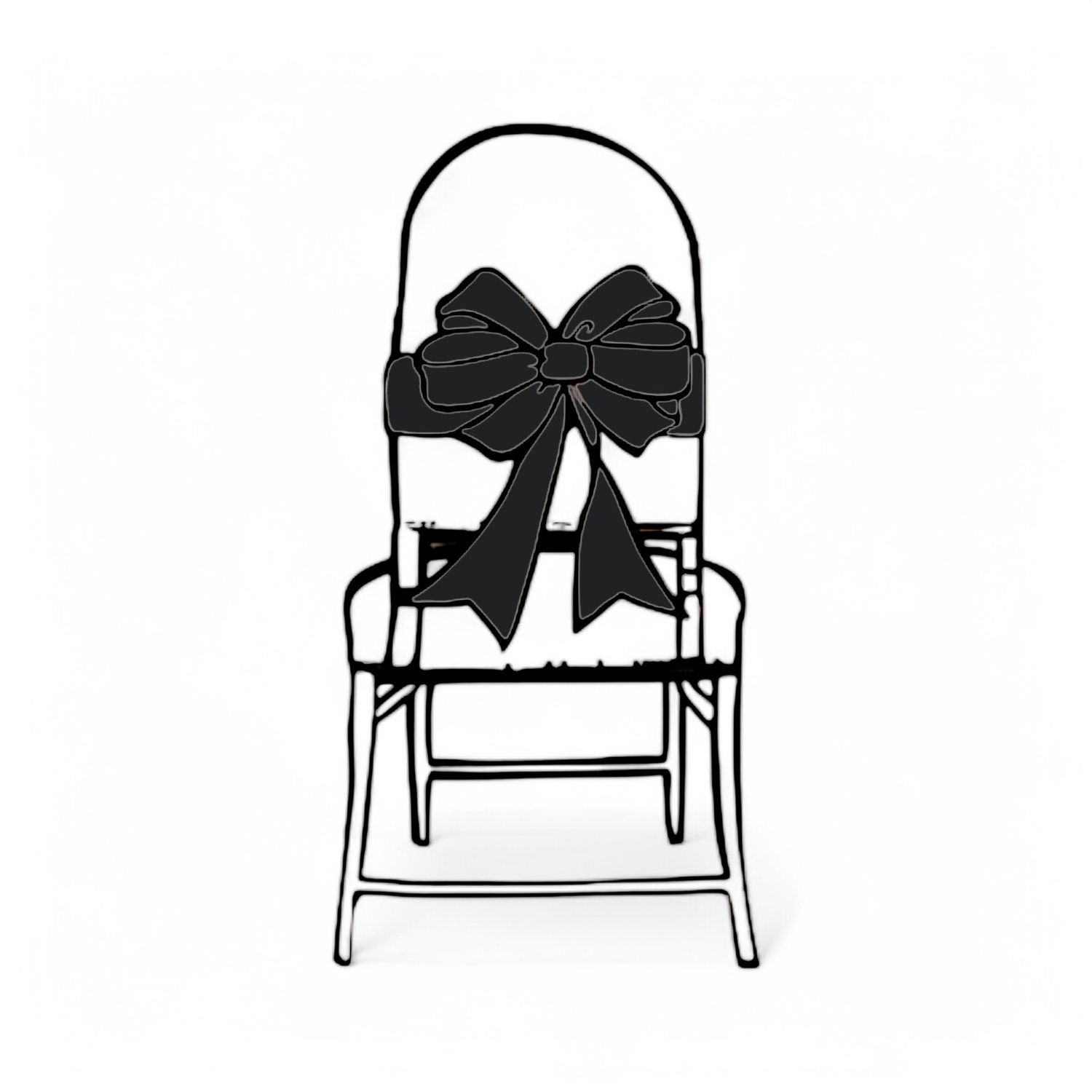 6pc 6&quot;x108&quot; Satin Chair Bow Black