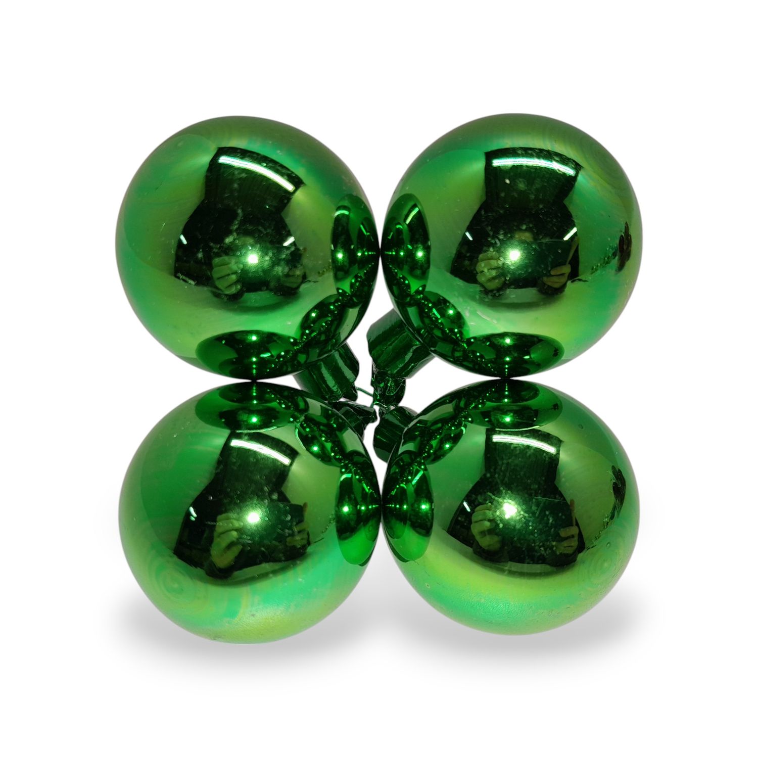 *50mm Ball on 5" Green Wire 4pc Green (Glass)