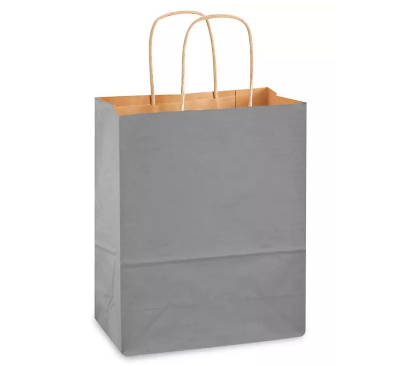 8&quot;x4.5&quot;x10.25&quot; Paper Gift Bag Grey
