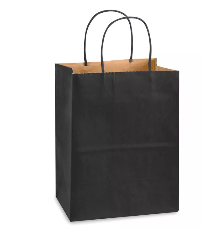 8&quot;x4.5&quot;x10.25&quot; Paper Gift Bag Black