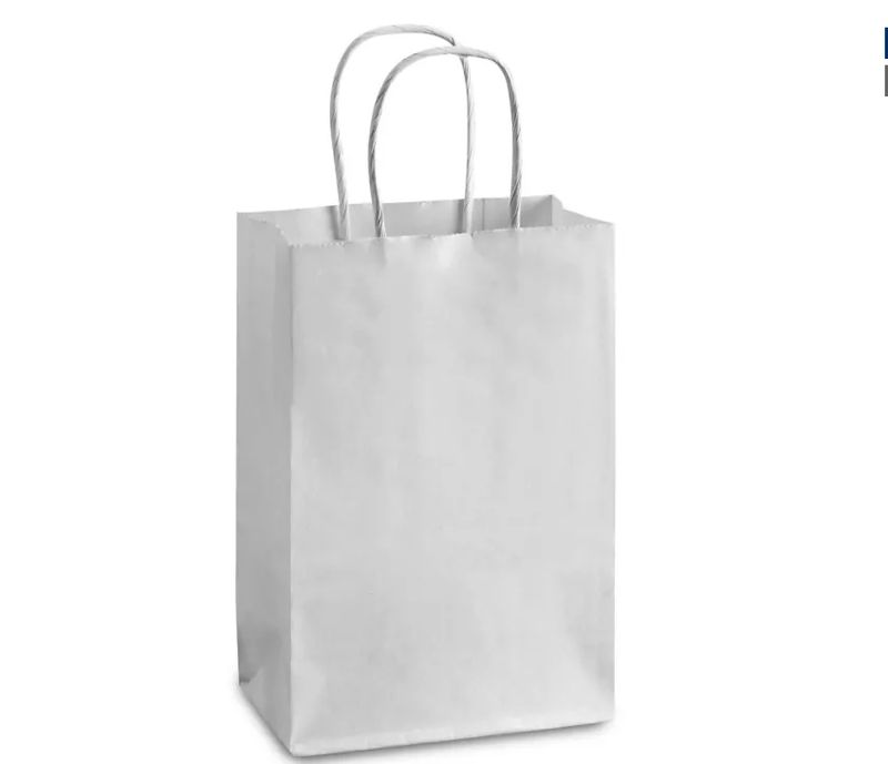 5.5&quot;x3.25&quot;x8-3/8&quot; Paper Gift Bag White