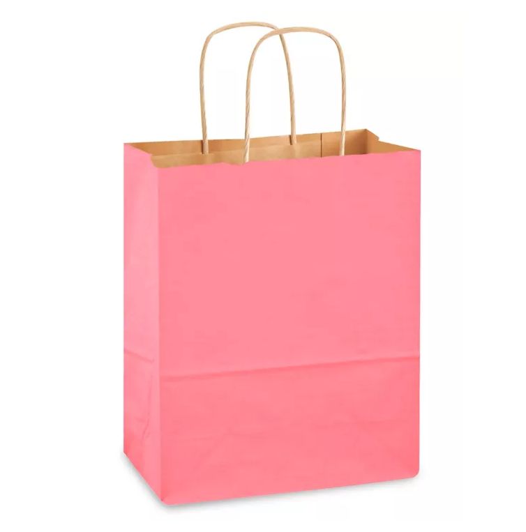 8&quot;x4.5&quot;x10.25&quot; Paper Gift Bag Pink