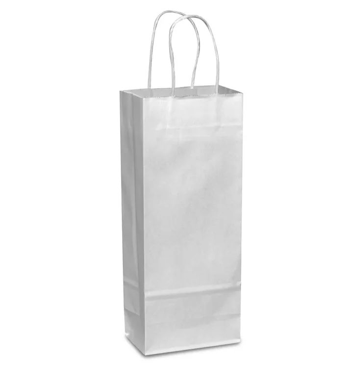 5&quot;x3&quot;x13&quot; Wine Bag White