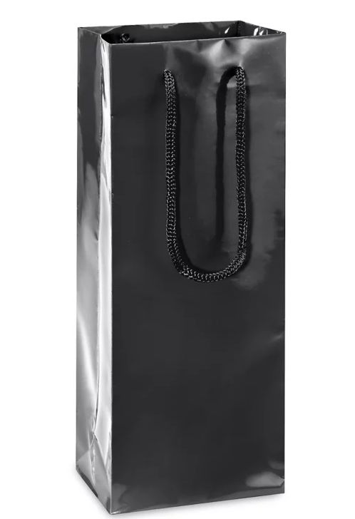 5&quot;x13.25&quot;x3.5&quot; Wine Bag Black