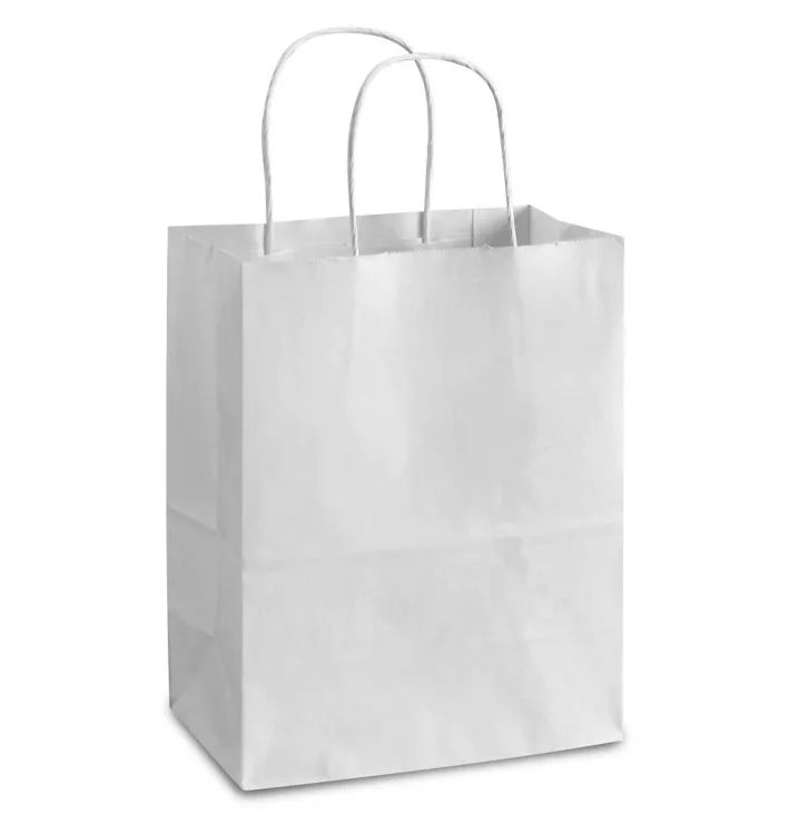 8&quot;x4.5&quot;x10.25&quot; Paper Gift Bag White