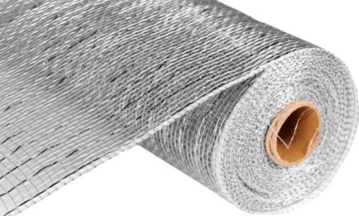 10&quot;x10yd Metallic Deco Mesh  Silver