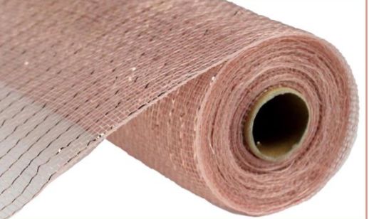 10&quot;x10yd Metallic Deco Mesh  Rose Gold