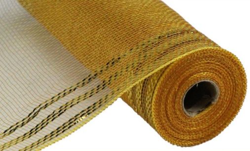 10.5&quot;x10yd Border Stripe Mesh Brown/Gold
