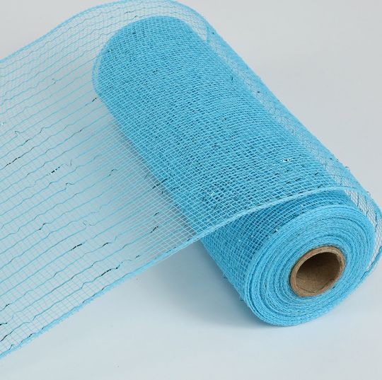 10"x10yd Metallic Deco Mesh Blue