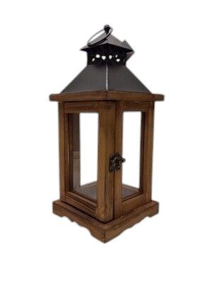 5.8"x13.5" Single Pane Lantern Brown