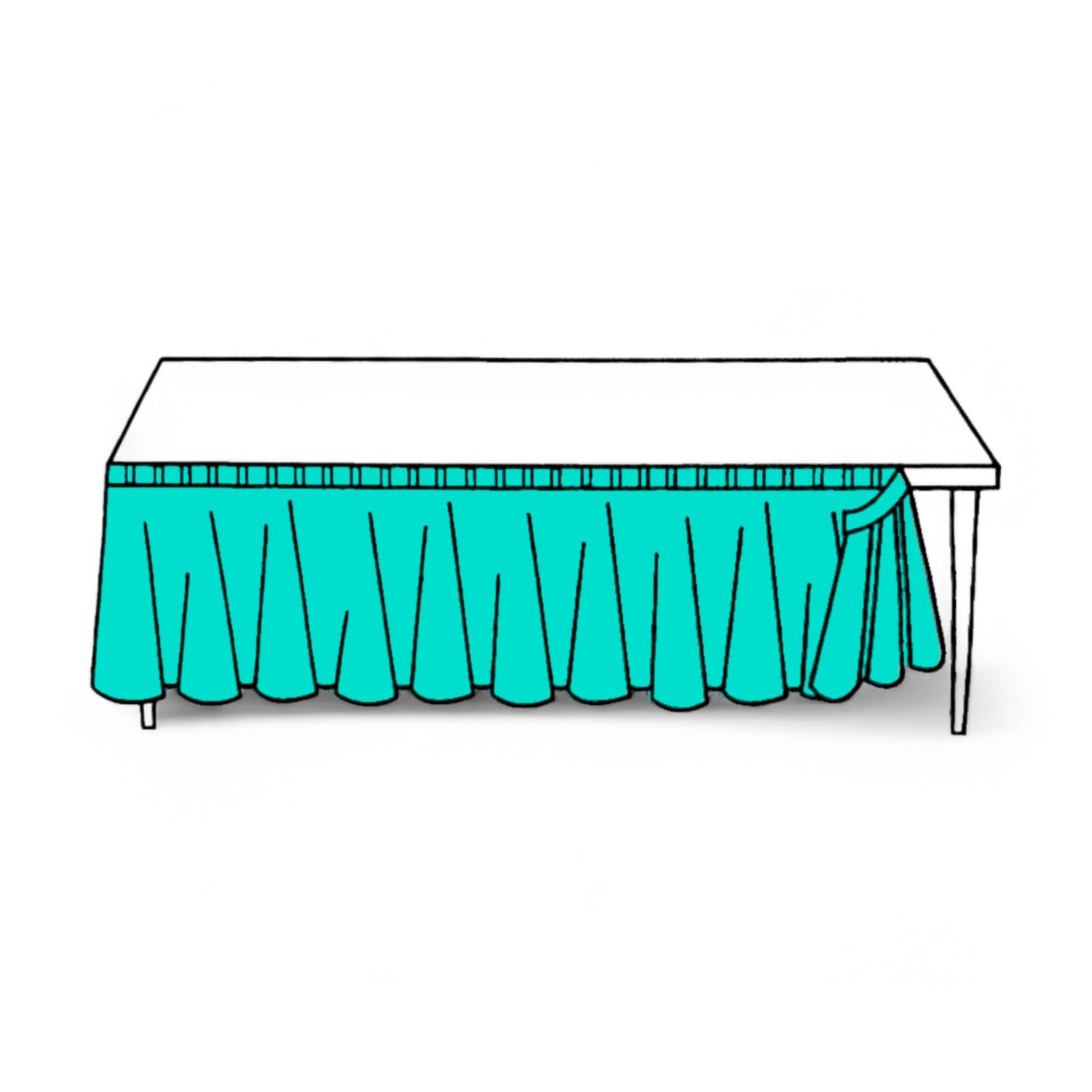 29"x14' Plastic Table Skirt Aqua