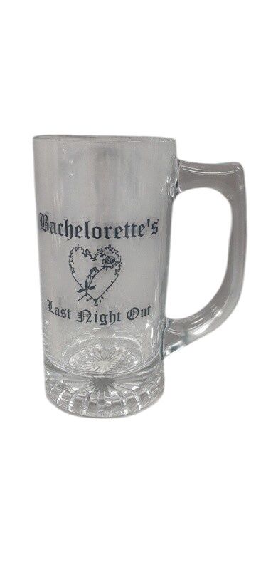 Beer Stein Bachelorettes Last Night Out Clear/Blue (Glass)