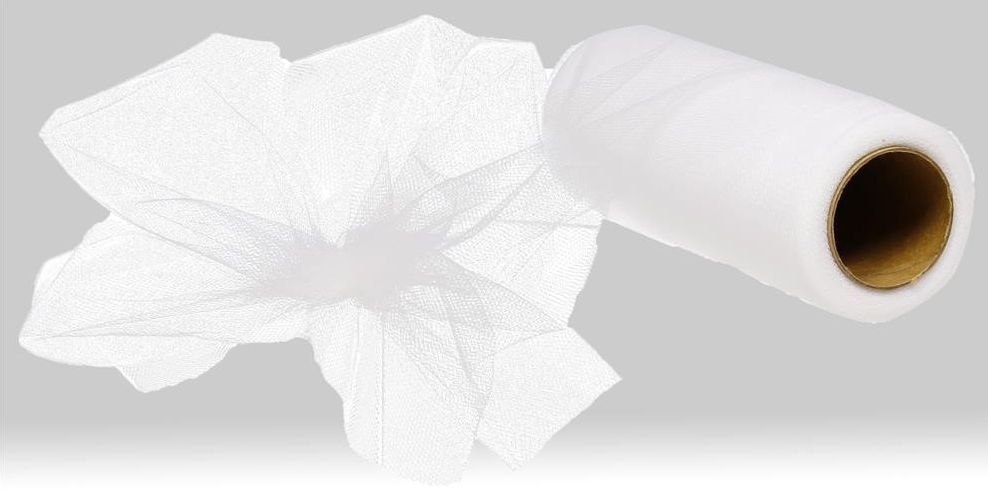 6&quot;x25yd Tulle  White