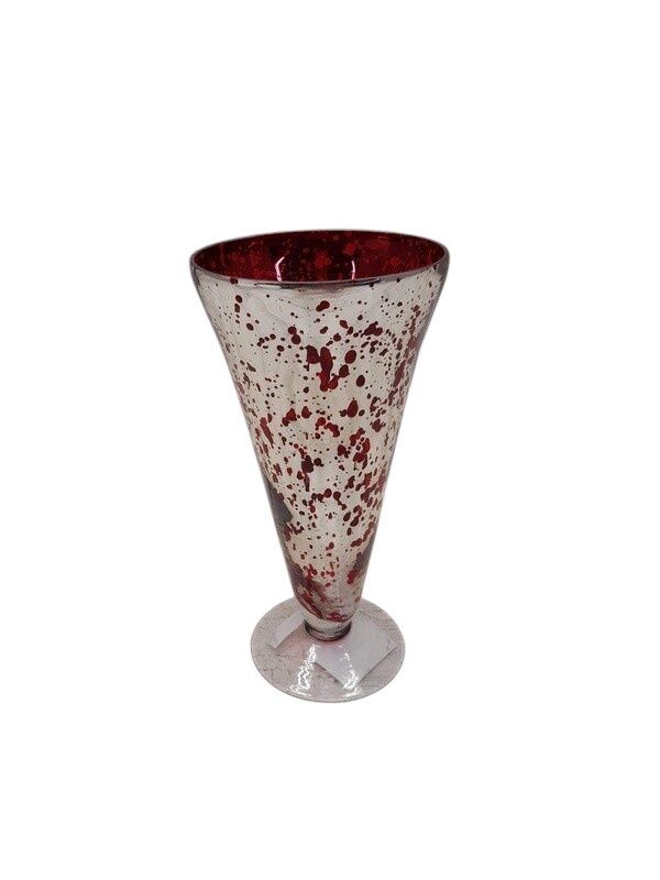 *7&quot; Mercury Vase Red/Silver (Glass)