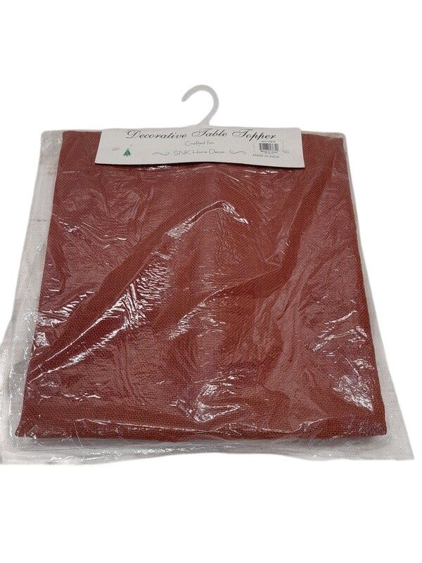 *54"X54" Jute Table Cover Topper Burgundy