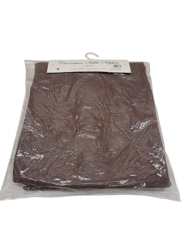 *54"X54" Jute Table Cover Topper Chocolate