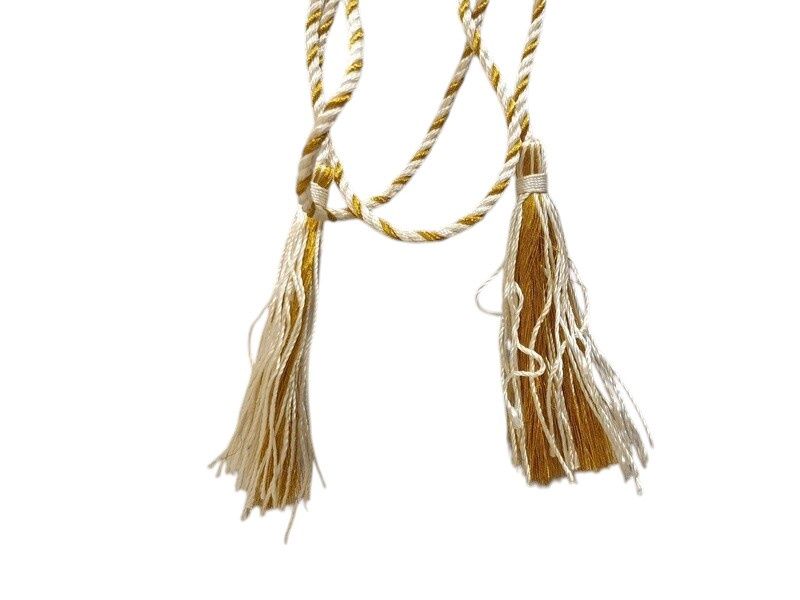 27&quot; Garland W/Tassel White/Gold