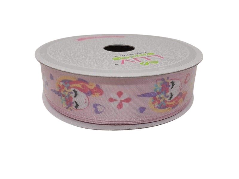7/8&quot;x10yd Unicorn Satin Ribbon Pink