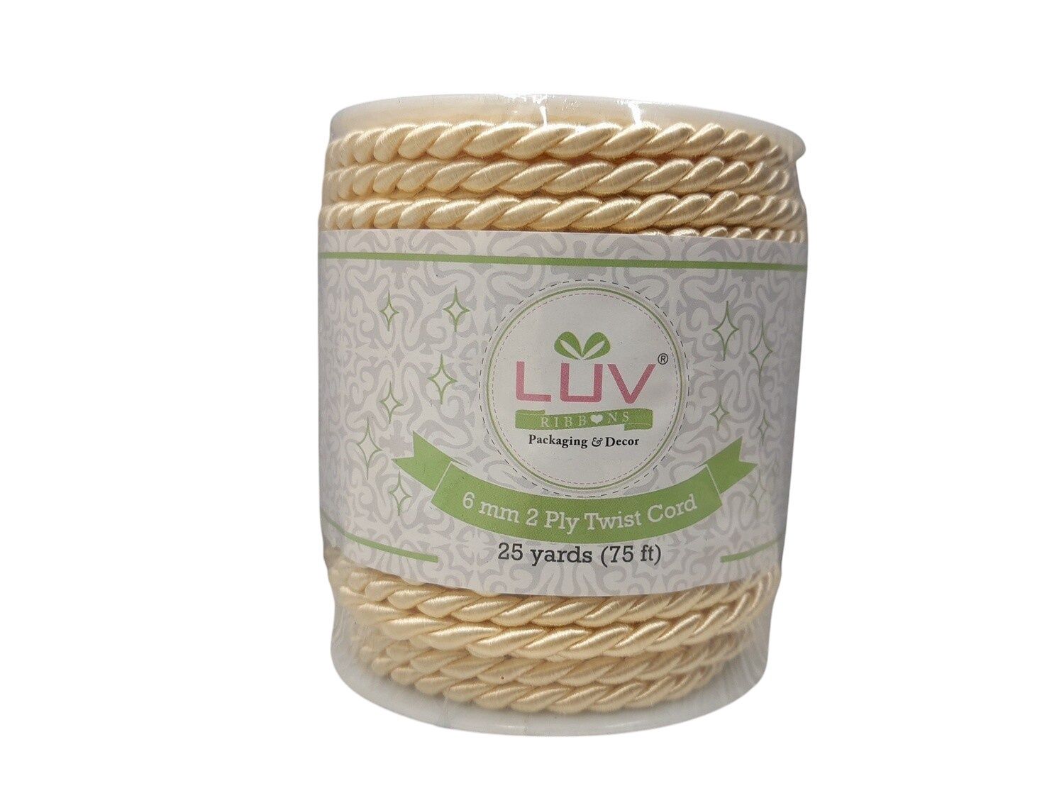 6mm x 25yd 2 Ply Twist Cord Ivory