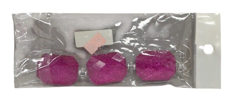 7&quot; Rectangle Crystals Fuchsia