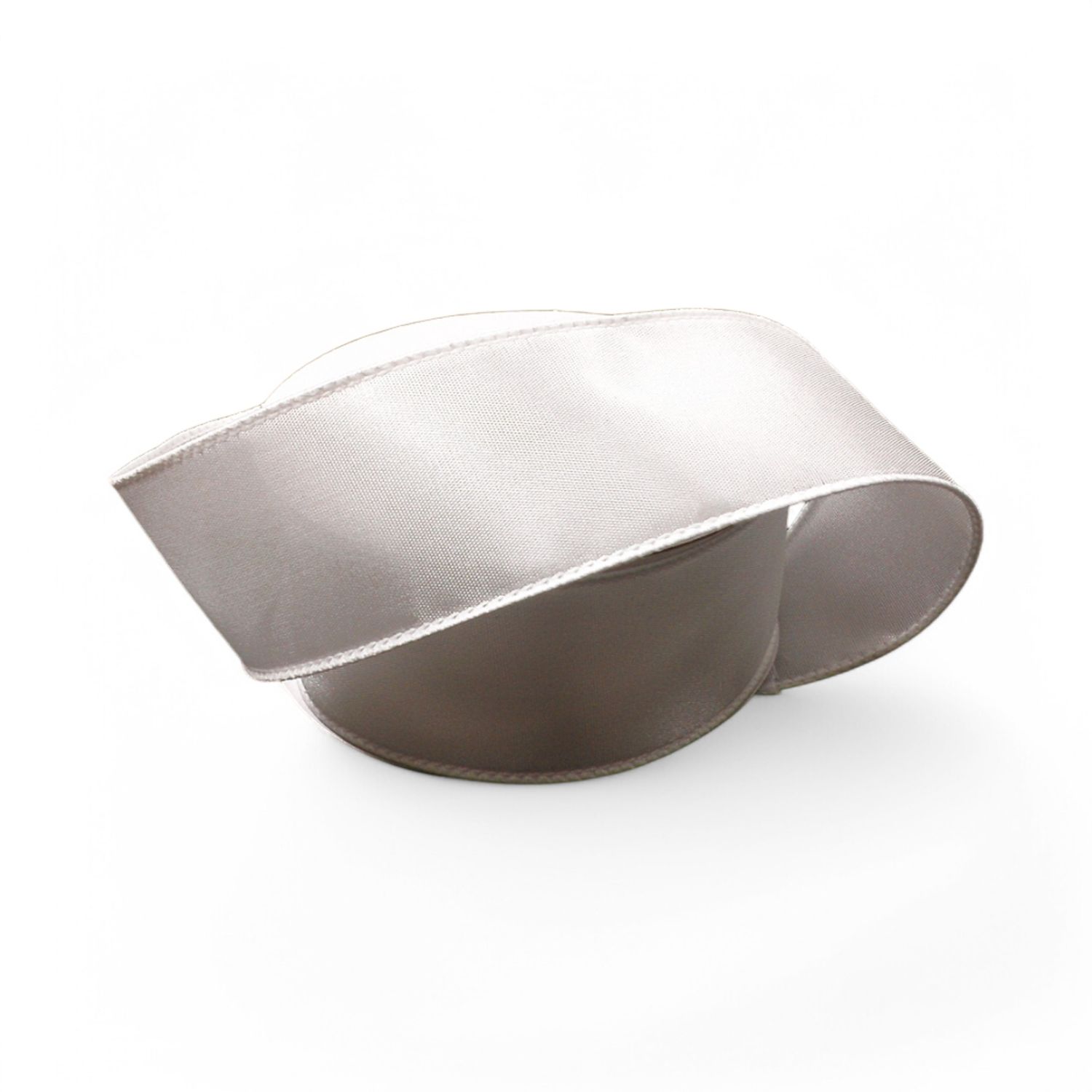 1.5"x10yd Wired Satin Ribbon White