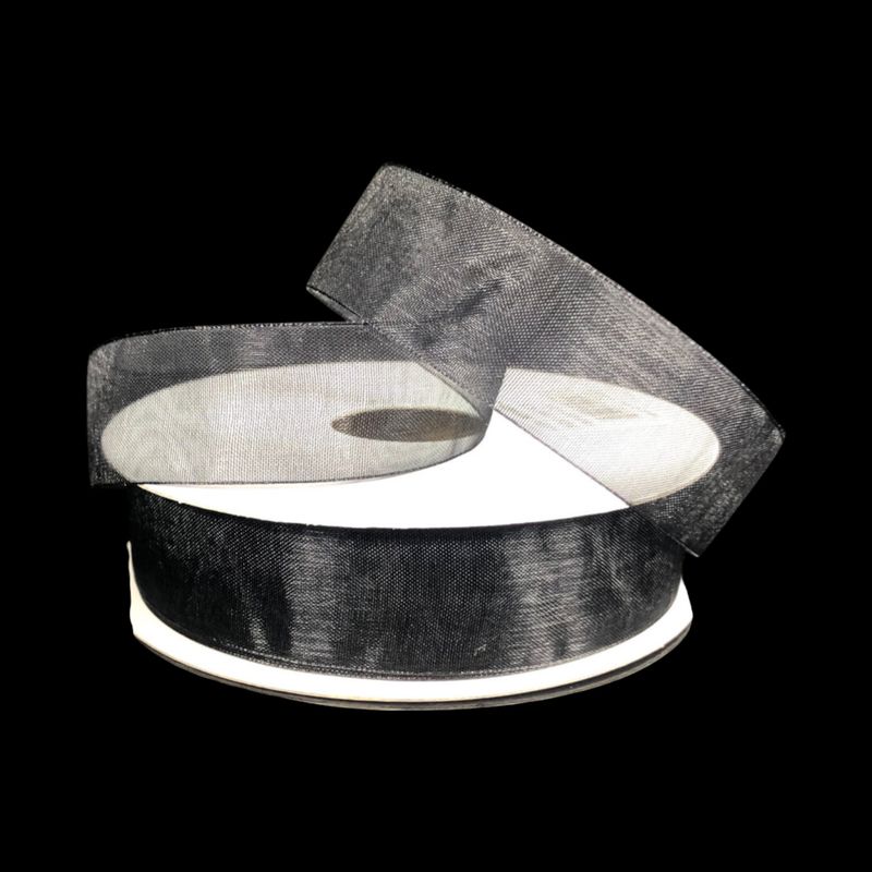 7/8&quot;x25yd Organza Ribbon Black