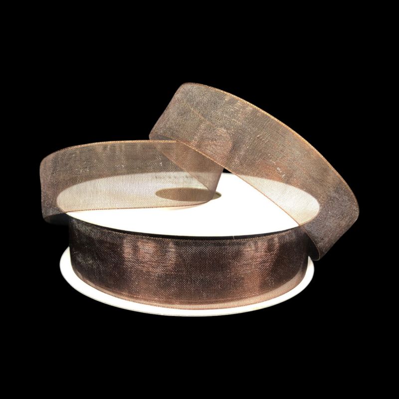 7/8&quot;x25yd Organza Ribbon Chocolate