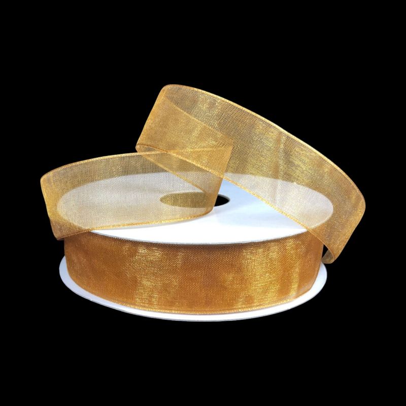 7/8&quot;x25yd Organza Ribbon Gold