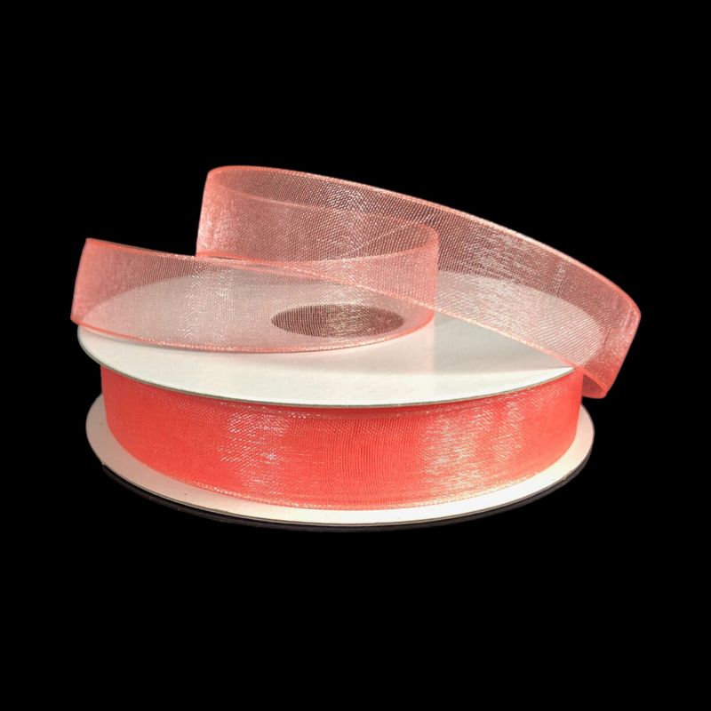 5/8&quot;x25yd Organza Ribbon Coral