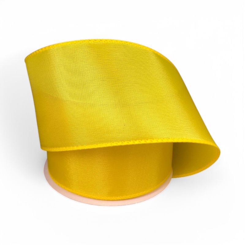 2.5"x10yd Wired Satin Ribbon Daffodil