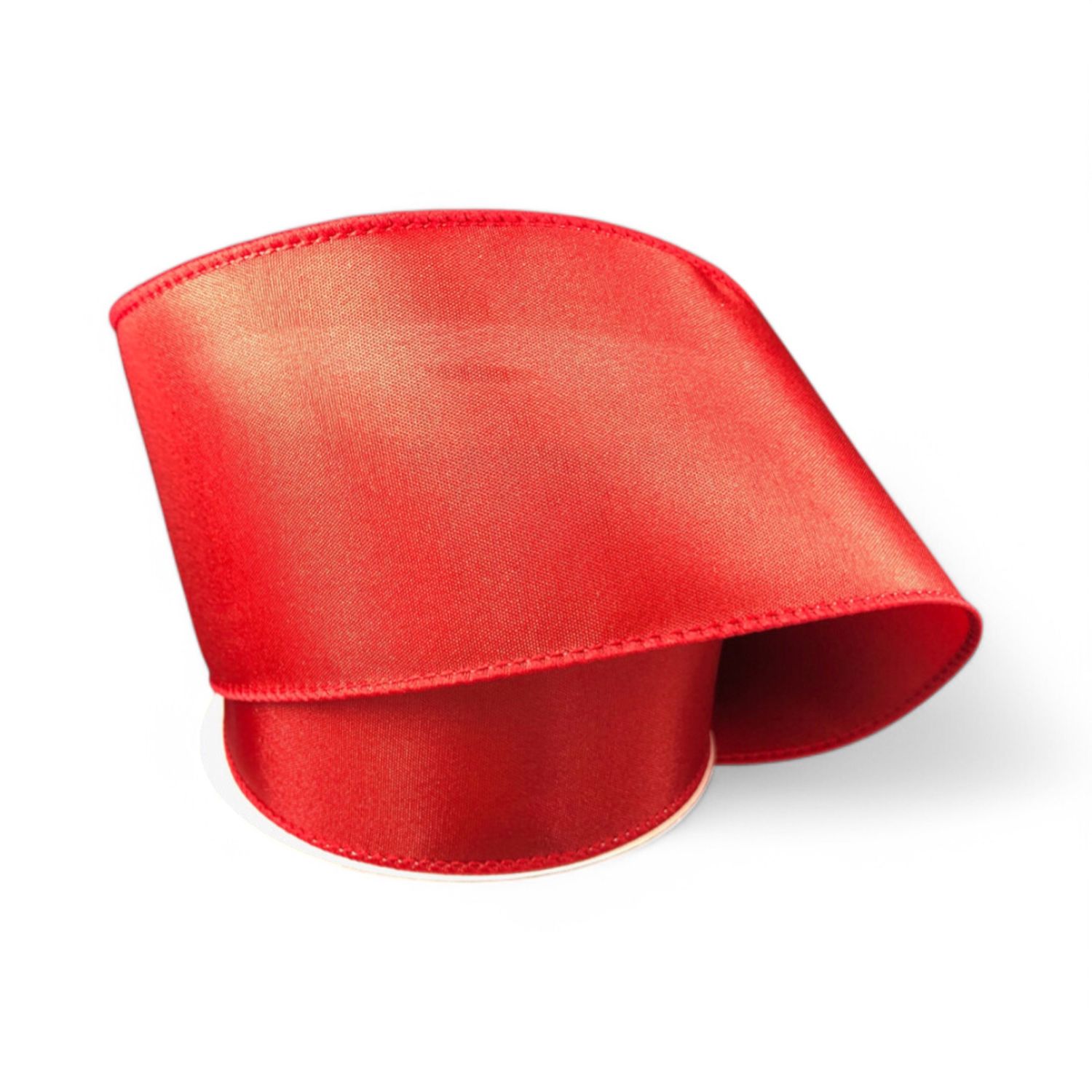 2.5&quot;x10yd Wired Satin Ribbon Red