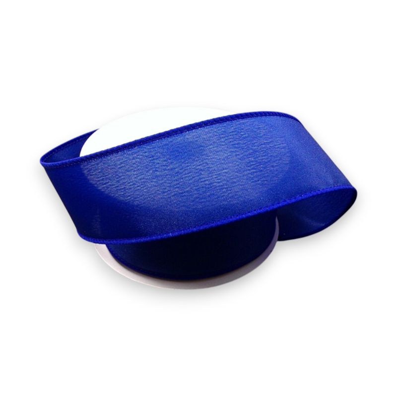 2.5"x10yd Wired Satin Ribbon Royal