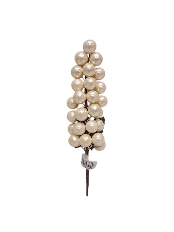 7.5&quot; Berry Cluster x25 Pearl