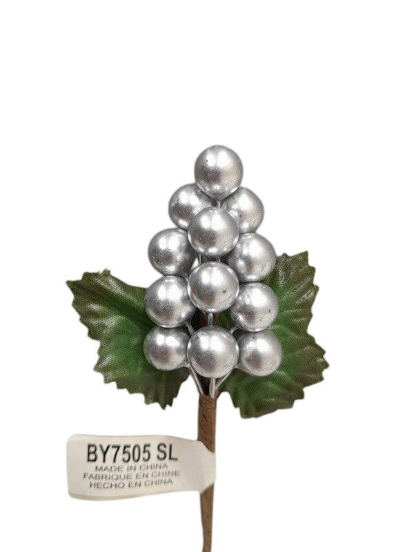 5&quot; Mini Berry Cluster Silver