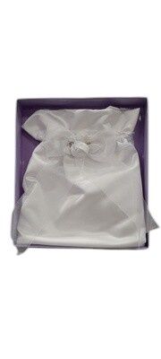 13&quot;x14&quot; Money Bag w/Organza/Rhinestones White