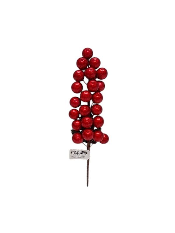 7.5&quot; Berry Cluster x25 Metallic Red