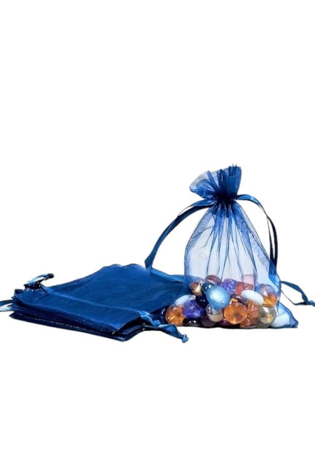 6pc 5&quot;x7&quot; Organza  Bags Navy Blue