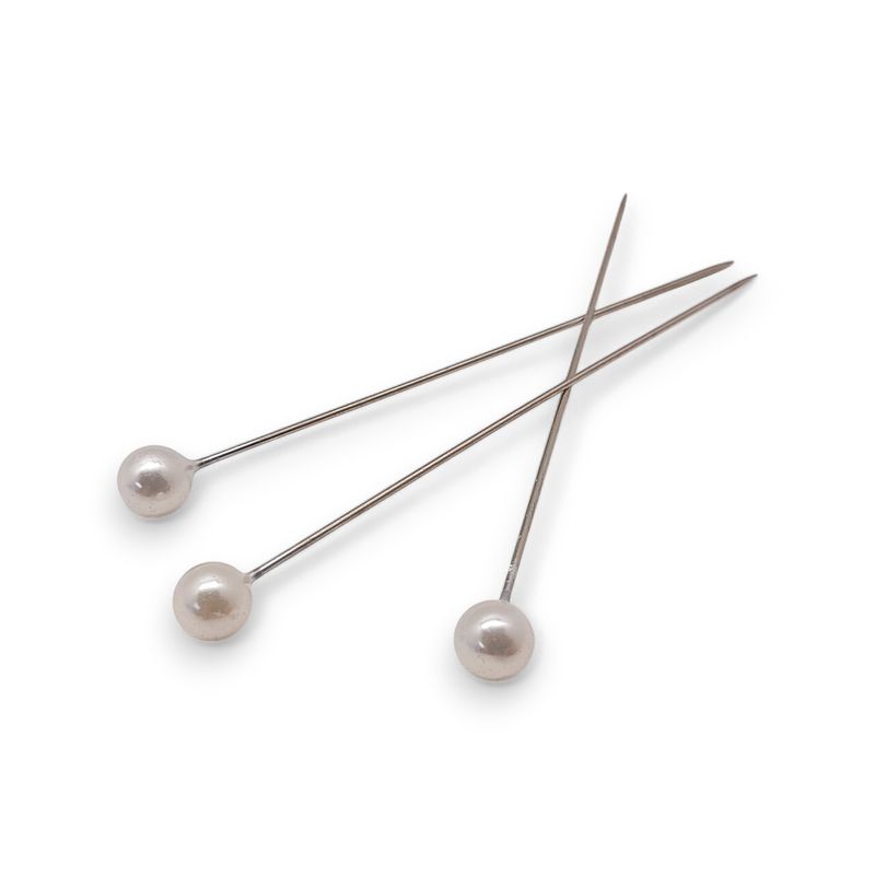 144pc 2.5&quot; 6mm Pearl Corsage Pins White