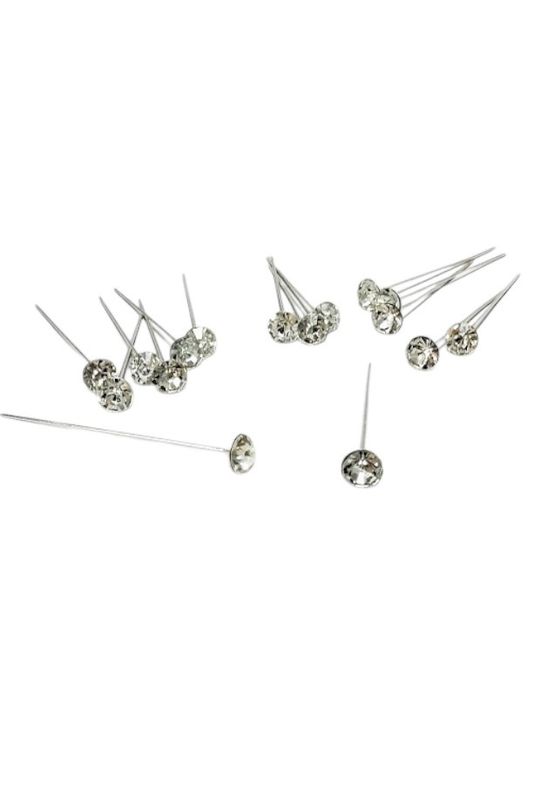 16pc 3&quot; #2 Diamond Rhinestone Corsage Pins Crystal