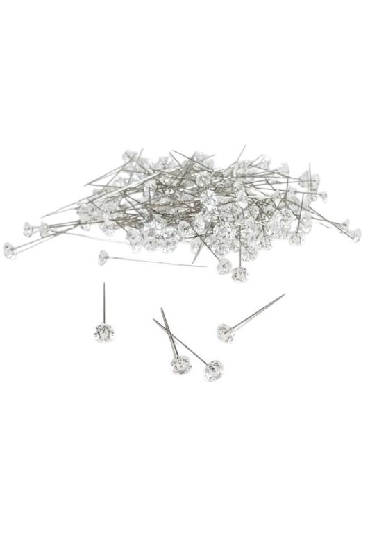 144pc 2&quot; Diamond Corsage Pins Clear