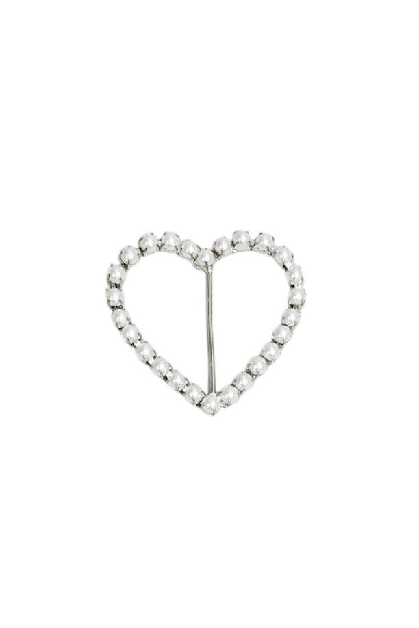 Pearl Heart Buckle White