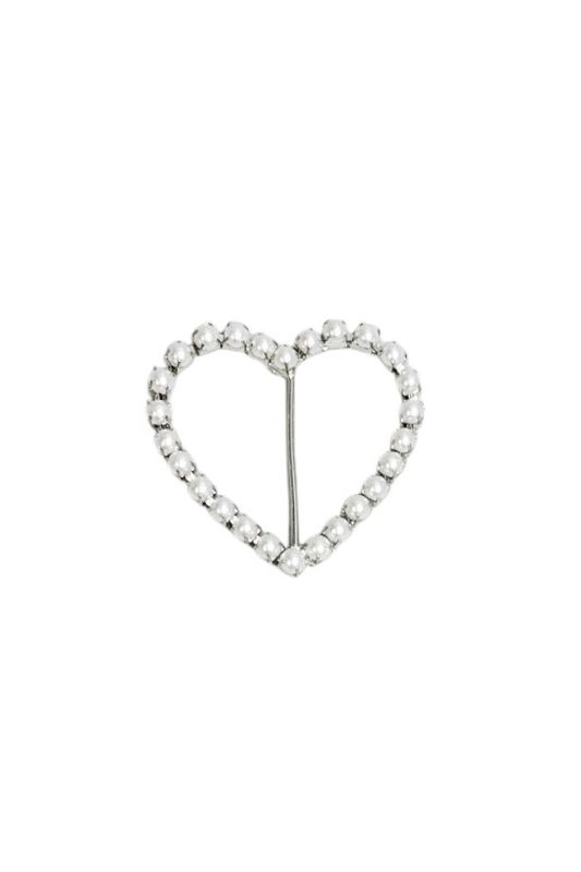Pearl Heart Buckle White