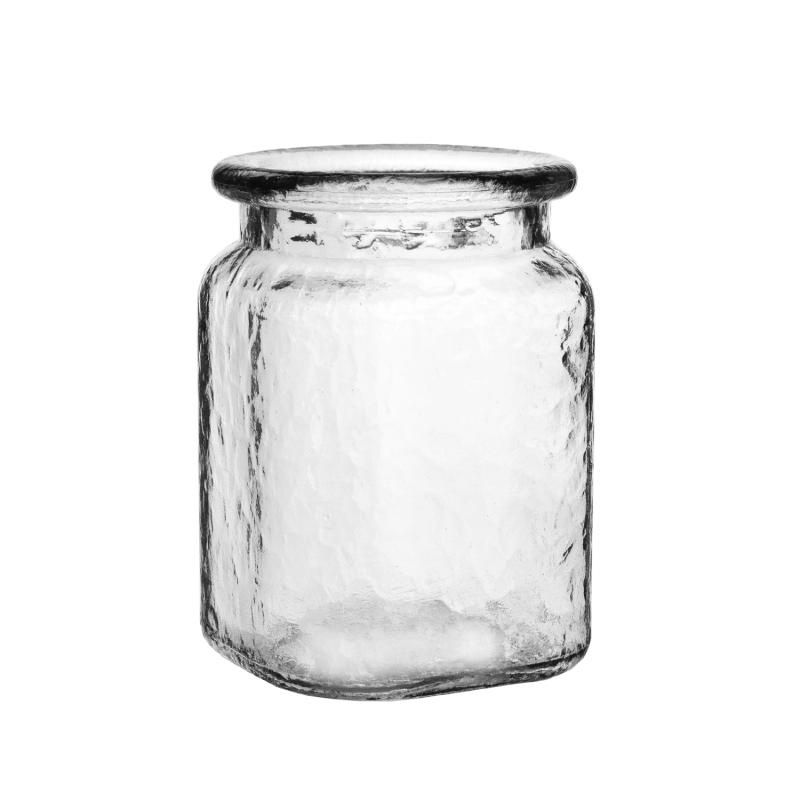4" Hammered Jar Clear (Glass)