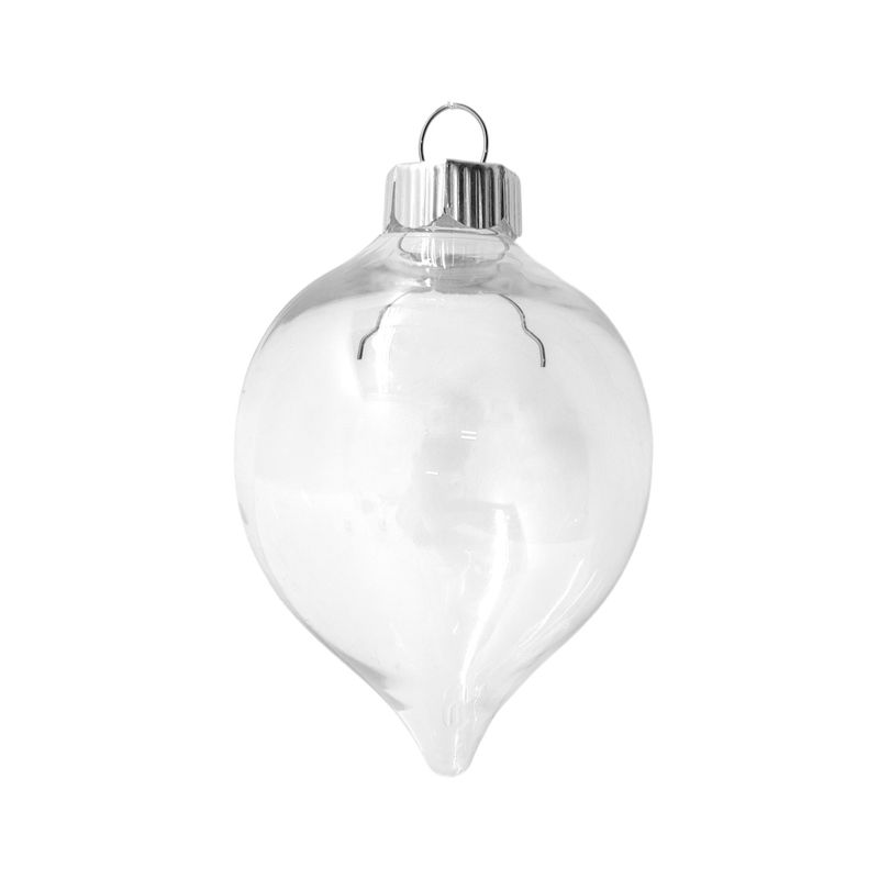 2.5"x3.8" Fillable Drop Ornament Clear (Plastic)