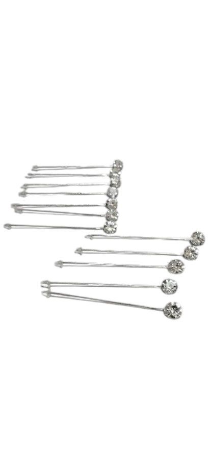 12pc Rhinestone Corsage Pins Crystal